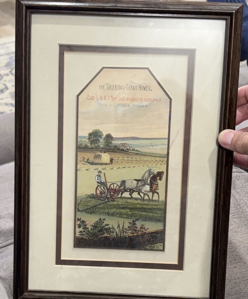 The Deering Giant Mower Framed Print Vintage Ad Agricultural Machinery 1930-69